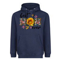 Navy best mom ever with sunflower Heavyweight Hoodie - Artiststas