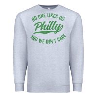Heather Grey philly no one likes us and we don't care green text tank top Premium Sweatshirt - ArtMosaic