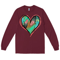 Burgundy Feather Heart Long Sleeve Tee - Jasminsmagicworld