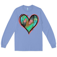 Colony Blue Feather Heart Long Sleeve Tee - Jasminsmagicworld