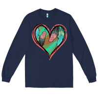Navy Feather Heart Long Sleeve Tee - Jasminsmagicworld