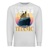 Dove Grey ship just a girl who loves titanic boat titanic girls woman t shirt Premium Sweatshirt - ArtMosaic