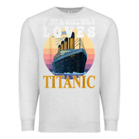 Oatmeal Heather ship just a girl who loves titanic boat titanic girls woman t shirt Premium Sweatshirt - ArtMosaic