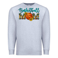 Heather Grey western leopard camouflage sunflowers glitter mom basketball Premium Sweatshirt - Artiststas