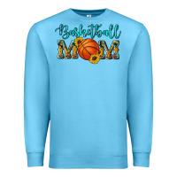 Ocean Blue western leopard camouflage sunflowers glitter mom basketball Premium Sweatshirt - Artiststas