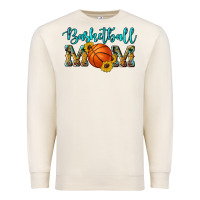 Sandshell western leopard camouflage sunflowers glitter mom basketball Premium Sweatshirt - Artiststas