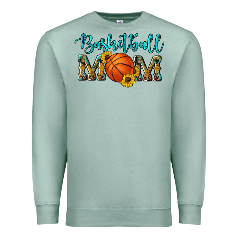 Western Leopard Camouflage Sunflowers Glitter Mom Basketball Premium Sweatshirt by Artiststas | Teevron