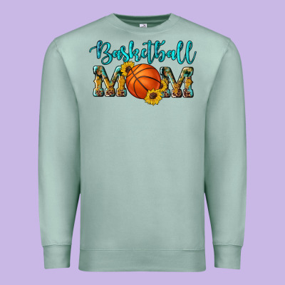 Western Leopard Camouflage Sunflowers Glitter Mom Basketball Premium Sweatshirt Designed By Artiststas
