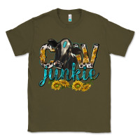 Army Green Cow Junkie with Cow Classic Tee - texasbilliewilder
