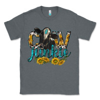Charcoal Heather Cow Junkie with Cow Classic Tee - texasbilliewilder