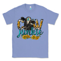 Colony Blue Cow Junkie with Cow Classic Tee - texasbilliewilder