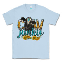 Dusty Blue Cow Junkie with Cow Classic Tee - texasbilliewilder