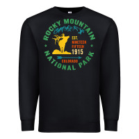 Black womens rocky mountain national park hiking travel souvenir novelty v n Premium Sweatshirt - trangStudio