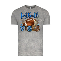 Cloud Rock Football vibes blue and grey team color Vintage Tee - HowdyJamesFarm