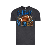 Vintage Black Football vibes blue and grey team color Vintage Tee - HowdyJamesFarm
