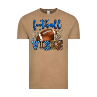 Football Vibes Blue And Grey Team Color Vintage Tee | Teevron
