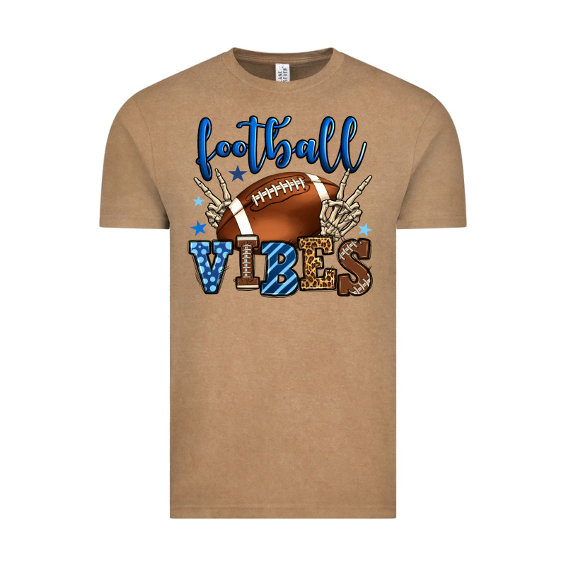 Football Vibes Blue And Grey Team Color Vintage Tee by HowdyJamesFarm | Teevron