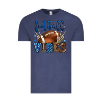 Vintage Denim Football vibes blue and grey team color Vintage Tee - HowdyJamesFarm