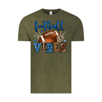 Vintage Olive Football vibes blue and grey team color Vintage Tee - HowdyJamesFarm