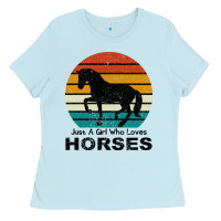 Baby Blue Just A Girl Who Loves Horses Ladies Tee - Bettercallsaul