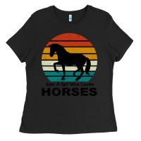 Black Just A Girl Who Loves Horses Ladies Tee - Bettercallsaul