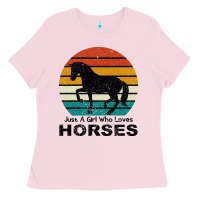 Bubblegum Pink Just A Girl Who Loves Horses Ladies Tee - Bettercallsaul