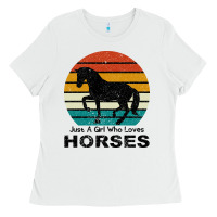 White Just A Girl Who Loves Horses Ladies Tee - Bettercallsaul