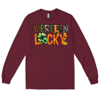 Burgundy Western lucky with clover St. Patricks day Long Sleeve Tee - HowdyJamesFarm