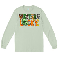 Matcha Western lucky with clover St. Patricks day Long Sleeve Tee - HowdyJamesFarm