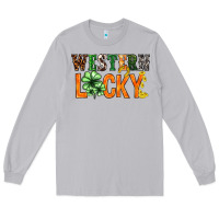 Moon Dust Western lucky with clover St. Patricks day Long Sleeve Tee - HowdyJamesFarm