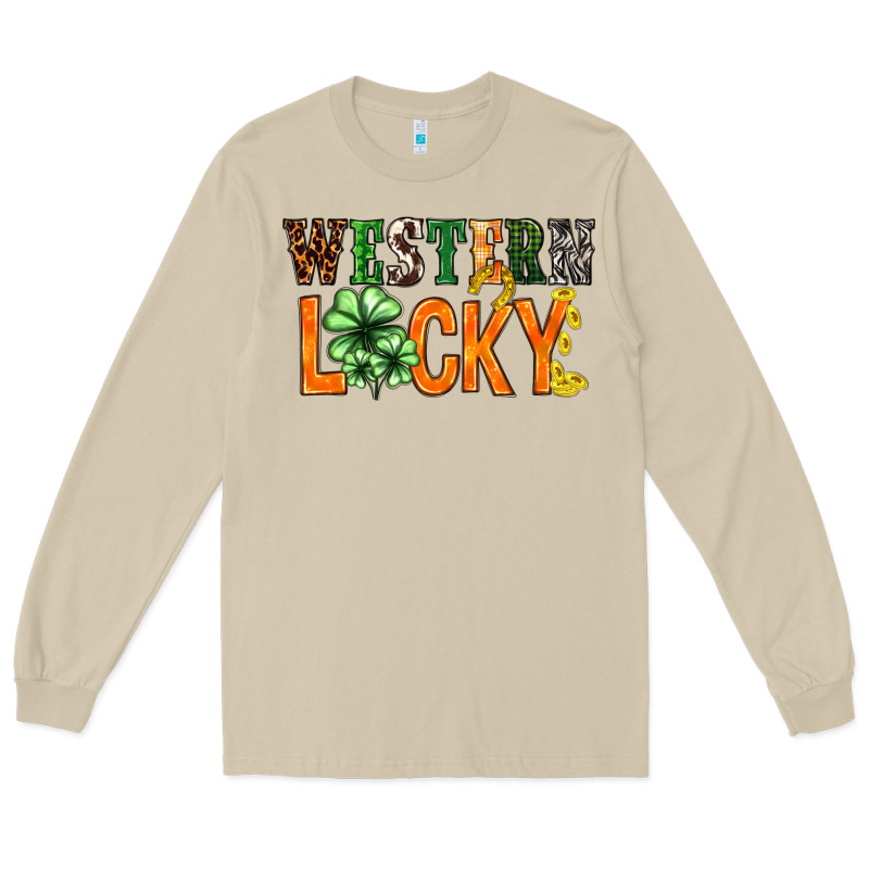 Western Lucky With Clover St. Patricks Day Long Sleeve Tee by HowdyJamesFarm | Teevron