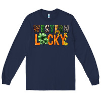 Navy Western lucky with clover St. Patricks day Long Sleeve Tee - HowdyJamesFarm