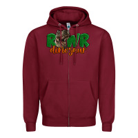Burgundy Rawr Dinosaur Zipper Hoodie - LillyAllenDesigns