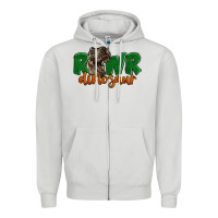 Dove Grey Rawr Dinosaur Zipper Hoodie - LillyAllenDesigns