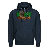 Navy Rawr Dinosaur Zipper Hoodie - LillyAllenDesigns