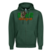 Sports Green Rawr Dinosaur Zipper Hoodie - LillyAllenDesigns