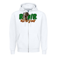White Rawr Dinosaur Zipper Hoodie - LillyAllenDesigns