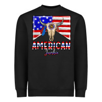 Black American junkie Heavyweight Sweatshirt - CowhideDigitalArt
