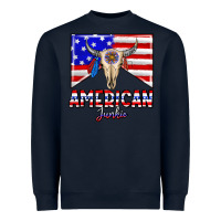 Navy American junkie Heavyweight Sweatshirt - CowhideDigitalArt