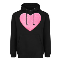 Black Valentines Pink Heart Heavyweight Hoodie - FloraArt