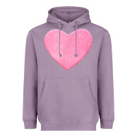 Lavender Valentines Pink Heart Heavyweight Hoodie - FloraArt