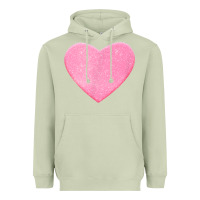 Matcha Valentines Pink Heart Heavyweight Hoodie - FloraArt