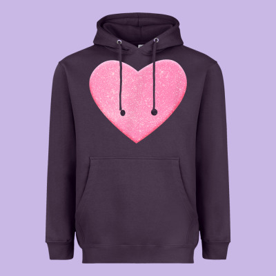 Valentines Pink Heart Heavyweight Hoodie Designed By Floraart