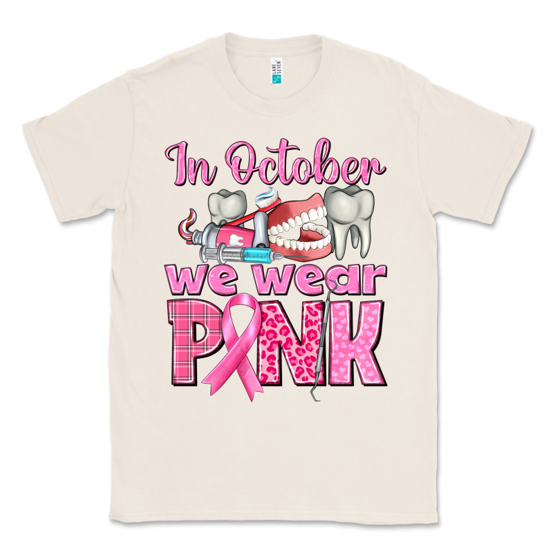 In October We Wear Pink Breast Cancer Awareness Classic Tee by texasbilliewilder | Teevron