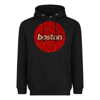 Black boston   simple red circle vintage Heavyweight Hoodie - FloraArt