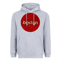 Heather Grey boston   simple red circle vintage Heavyweight Hoodie - FloraArt