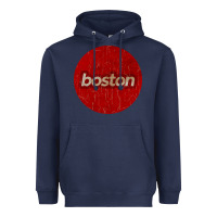 Navy boston   simple red circle vintage Heavyweight Hoodie - FloraArt