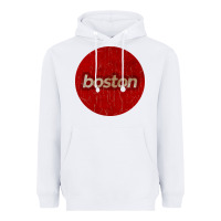 White boston   simple red circle vintage Heavyweight Hoodie - FloraArt
