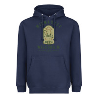 Navy shotz beer worn Heavyweight Hoodie - FloraArt