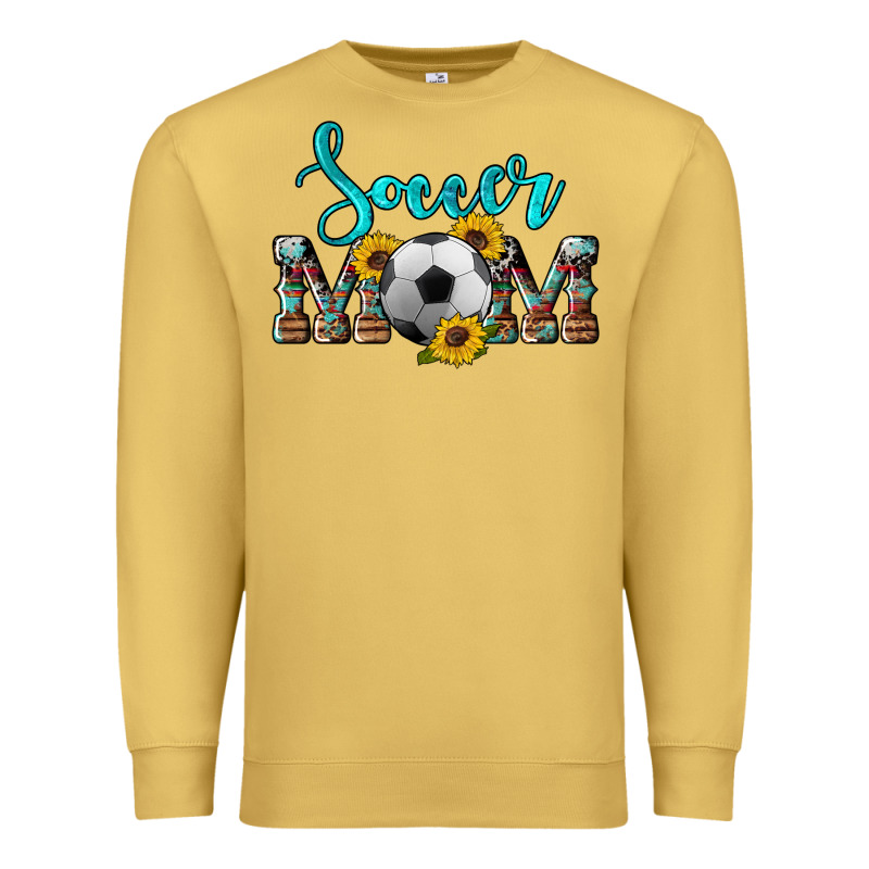 Western Leopard Cowhide Sunflowers  Glitter Mom Soccer Premium Sweatshirt by Artiststas | Teevron